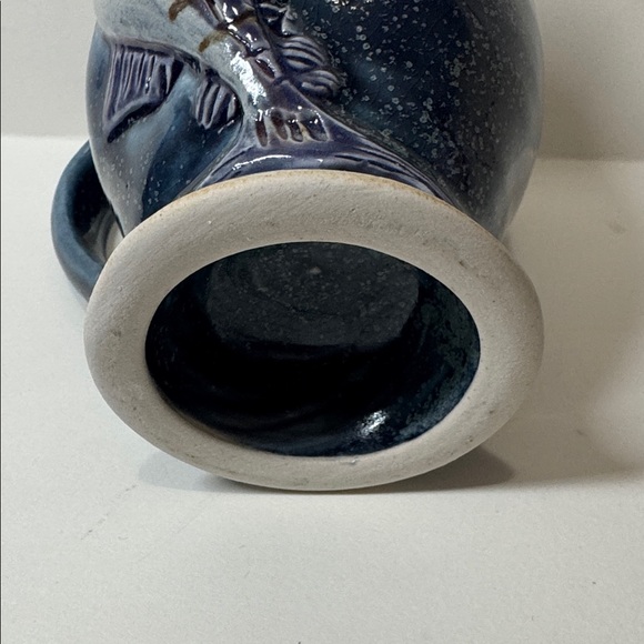 Hand-Thrown Blue Marlin Stoneware Mug – 3D Sculptural Nautical Relief - Picture 4 of 5